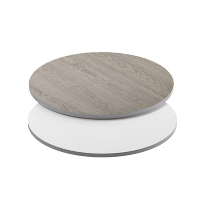 Flash Furniture 36" Round Table Reversible Laminate Top, White/Gray - WoodArtSupply