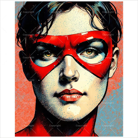 Pop Art-Inspired Paint by Numbers Kit for Adults - DIY Superhero Mask Portrait Painting on Canvas 16x20 Inches, Digital Oil Painting, Suitable for Beginners, Bold Art for Home Decoration or Gifts. TAOPAOLAB