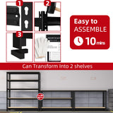 PrimeZone Heavy Duty Garage Storage Shelves, 31.5" W x 16" D x 63" H Adjustable Gargae Shelving, 5 Tier Metal Shelving Unit, Storage Shelf Utility Rack Organizer for Garage, Warehouse, Pantry, Black PrimeZone