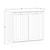 RiverRidge Ashland Double Tilt-Out Laundry Cabinet with Removable Hamper Bags - Beadboard Design Laundry Room cabinets with Top Shelf for Decor - Spacious tilt Out Laundry Hamper for Towels & Clothes RiverRidge