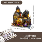 PANZIYU DIY Miniature House Kit, Dollhouse for Adults to Build, Birthday/Christmas Day Gift for Family and Friends, Magic Castle, Haunted Dollhouse, Prefab Tiny Home with LED Lights(Huoluo Castle) PANZIYU