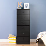 Prepac Astrid Tall Black Dresser: 16"D x 20"W x 52"H, 6-Drawer Chest for Bedroom by Prepac - Perfect Chest of Drawers for Ample Storage Prepac