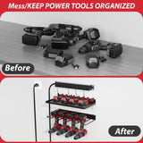 EAROND Power Tool Organizer With Charging Station, Wall Mount Drill Holder, Screwdriver and Battery Organizer, Heavy Duty Rack for Garage, Workshop, Tool Room, Workbench EAROND