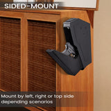 SOULYI Mounted Biometric Gun Safe For Pistols, Auto Open Handgun Safe, Pistol Safe With Fingerprint Keypad Key Quick Access For Guns Storage By Desk Nightstand Wall Cabinet Frosted Black SOULYI
