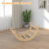 Pelnuies Pikler Triangle Set, 5 in 1 Wooden Montessori Climbing Set with Ramp for Sliding or Climbing, Foldable Toddler Climbing Toys Indoor Playground, Jungle Gyms for Toddlers 1-3, Natural Pelnuies