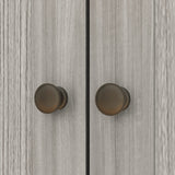 AIEGLE Large Kitchen Hutch Cabinet, Storage Cupboard Pantry with Glass Doors, Drawers & Countertop, Floor Kitchen Pantry Storage Cabinet Utility Buffet, Wooden Grey (61.2" L x 18.1" W x 75.9" H) AIEGLE