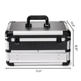 WRINGKIT Tool Box, Portable Tool Storage Box with Metal Lock, Aluminum Alloy Hard Craftsman Tool Organizer Case with Drawer for Office, Warehouse, Gym, School WRINGKIT