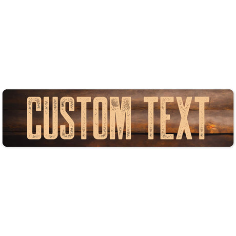 Custom Sign, Custom Street Sign, 11 Font Colors, 13 Font Styles, 4 Hole Options, 22 Sizes, 3x12 Inches, Rust Free DiBound, Fade Resistant, Made in USA by My Sign Center (Vintage Wood) My Sign Center