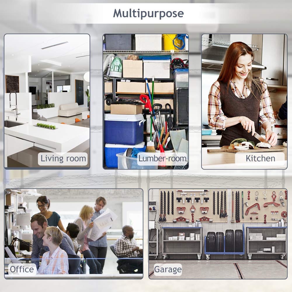 4-Shelf Adjustable Heavy Duty Metal Storage Shelving, 250 Capacity Per Shelf, 36" X 14" X 54" Wire Shelving Unit Racks for Garage Closet, Chrome Dkeli