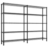 1500LBS Storage Shelves Metal Shelving Unit, 58''W Wire Shelving, 5 Tier Pantry Shelves Kitchen Shelves Adjustable Wire Shelf for Garage Shelving Heavy Duty, 58" W x 71" H x 13.78" D, Black Generic