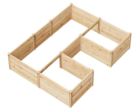 AMERLIFE U-Shaped Raised Garden Bed, 7.5Wx6Dx1.6H Free Combination Outdoor Wooden Raised Garden Bed Planter with 19.6" Depth Planter Box AMERLIFE