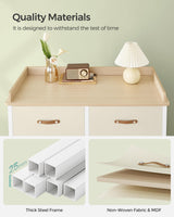 SONGMICS Kids Dresser with 6 Drawers, Boys Girls Dresser, with Water-Resistant Tabletop, Storage Organizer Cabinet, for Bedroom Hallway, Beige UGKR101K01 SONGMICS