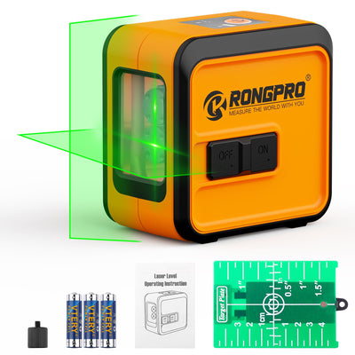 RONGPRO Laser Level Self Leveling - 98Ft/30M Dual Modules Green Cross Line Laser Leveler Tool for Indoor Outdoor Construction Picture Hanging Home Renovation