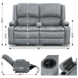 MOSGAT Loveseat Recliner Sofa, Power Reclining Loveseat Sofa RV Couch with Removable Armrest and Remote Control, Wall Hugger Home Theater Seating with 2-Tier Cushions, Storage & USB Ports MOSGAT