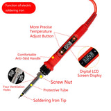 Electronics Soldering Iron Kit, 80W LCD Digital Soldering Gun with Adjustable Temperature Controlled and Fast Heating Ceramic Thermostatic Design, 24pcs Solder Kit Welding Tool KYZHXVO