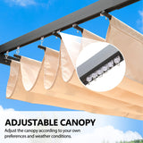 10‘x10’ Louvered Pergola, Retractable with Sun Shade Canopy Patio Pergola, Heavy Duty Aluminum Pergolas for Gardens, Pavilion Grill Gazebo, Backyards and Decks, Grape Trellis (Khaki) HOWSVN