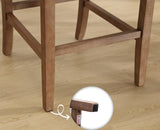 EALSON Counter Height Bar Stools Set of 2 Farmhouse Barstools with Rattan Back Linen Upholstered Bar Chairs Mid Century Wood Breakfast Bar Stool Chairs for Kitchen Island, 30 Inch Beige EALSON