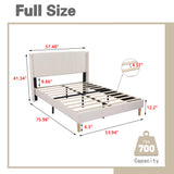 AGARTT Upholstered Platform Bed Frame Full Size with Headboard and Footboard/Wooden Slats Support/No Box Spring Needed/Easy Assembly, Beige Velvet AGARTT