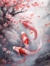 TUTUMAY21 Koi Fish Diamond Painting Kits for Adults 5D Diamond Art for Beginners, DIY Full Drill Paintings with Diamonds Gem Art for Adults for Home Room Wall Decor 12x16inch TUTUMAY21