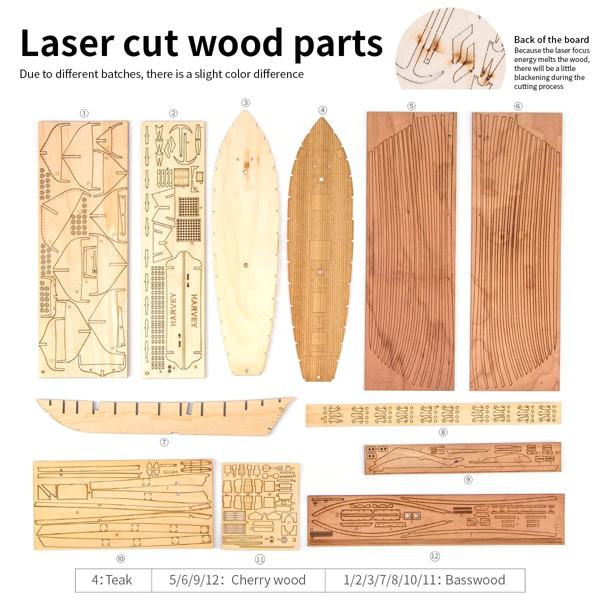 GAWEGM Wooden Ship Model Building Kits for Adults - 1/96 Scale Harvey 1847 Model Ships Assembled with Metal Accessory, for Collection, Teaching Exhibition, Ship Model Hobby, Assemble Expert GAWEGM