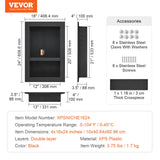 VEVOR Shower Niche Ready for Tile 16" x 24", Double Shelf Organizer, Square Corners Wall-inserted Niche Recessed, Sealed Protection Modern Soap Storage Niche for Shower Bathroom, Black VEVOR