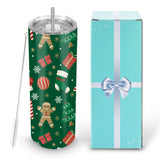 D·S 1 Pack Sublimation Tumblers 20 oz Skinny Straight Flat Bottom Blank Tumbler Cups with Individual Gift Boxed for Heat Transfer DIY Craft D·S