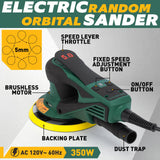 KUIMIT Electric Random Orbital Sander, 350W brushless motor with 5&6-inch pads, 4000-10000RPM Electric Palm Sander for Woodworking, Sanding and Polishing KUIMIT