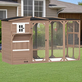 Multi-Level Cat House for Large Cats - 76" Outdoor Cat Cage with Weatherproof Roof | 3-Story Catio Enclosure for 20lbs Pets (Brown/White/Black) - Fir Wood & Steel Construction lafengyan