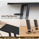 YATINEY 70.9" Skinny Console Table with Power Outlets, 5.9" Sofa Tables Narrow Long, Industrial Behind Couch Table, for Hallway, Entryway, Living Room, Black CT185UBB YATINEY