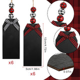 DIYASY 12 Pack Christmas Stocking Name Tags, Personalized Wooden Haning Tags Farmhouse Stocking Sign Unfinished Blank Chalkboard Tags with Wood Beads, Bows, Hemp Rope & Needle DIYASY