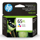 HP 65XL Tri-color High-yield Ink Cartridge | Works with HP AMP 100 Series, HP DeskJet 2600, 3700 Series, HP ENVY 5000 Series | Eligible for Instant Ink | N9K03AN HP