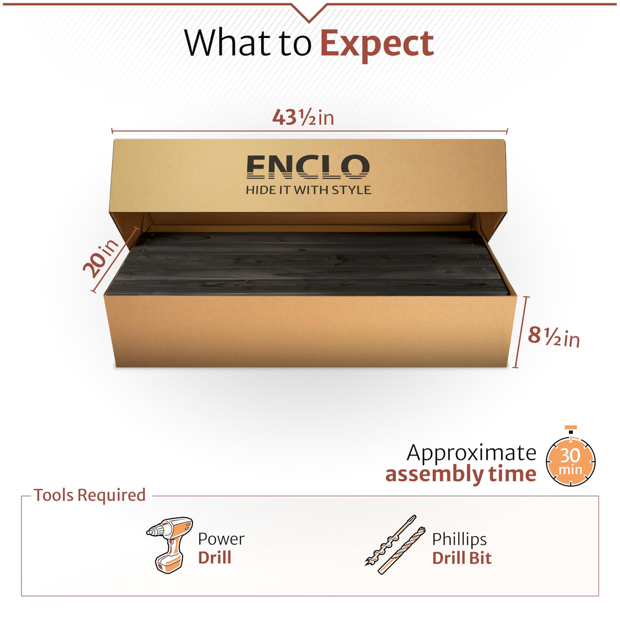 4 ft H x 3.5 ft W x 1.2 ft L Enclo Wood Privacy Screen with Planter Box, Raised Garden Bed with Trellis for Climbing Plants Outdoor, Privacy Planter for Patio, Balcony or Deck, Tacoma Charcoal EC18048 Enclo Privacy Screens