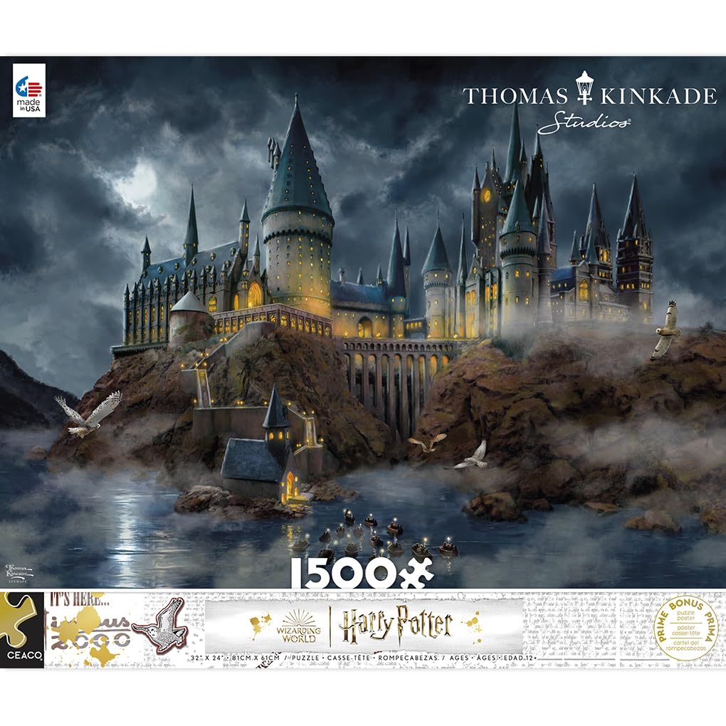 Ceaco - Thomas Kinkade - Harry Potter - Hogwart's Castle - 1500 Piece Jigsaw Puzzle Ceaco