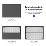 PURPLE LEAF Louvered Pergola 10' x 13' Outdoor Full Aluminum Pergola with Adjustable Rainproof Roof Modern Retractable Patio Hardtop Gazebo for Deck Backyard Garden Slate Grey PURPLE LEAF