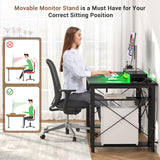 armocity Computer Desk with LED Lights, 48 Inch Reversible Large Desk with Power Outlet and USB, 48'' Gaming PC Table with Moveable Monitor Stand for Home Office, Workstation, Black armocity