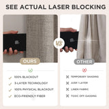 Joydeco Blackout Curtains for Bedroom - Natural Linen Curtains 84 inch Long, Thermal Insulated 100% Blackout 2 Panels Light Blocking Drapes, Rod Pocket & Back Tabs, Darkening Privacy for Living Room Joydeco