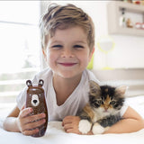 Conzy Russian Nesting Dolls for Kids, Stacking Wooden Handmade Matryoshka Dolls, 5 Piece Cute Cartoon Animal Pattern, Great Toy Gift for Girls Boys' Birthday or Home Decoration (Brown) Conzy