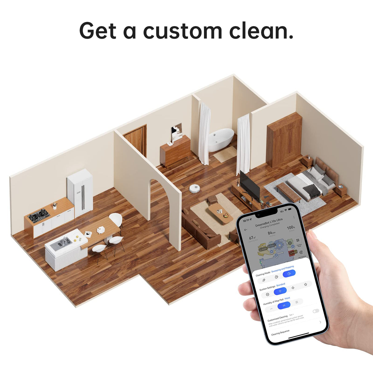 dreame L10s Ultra Robot Vacuum and Mop Combo, Auto Mop Cleaning and Drying, Self-Refilling and Self-Emptying Base for 60 Days of Cleaning, 5300Pa Suction and AI Navigation, Compatible with Alexa DREAME