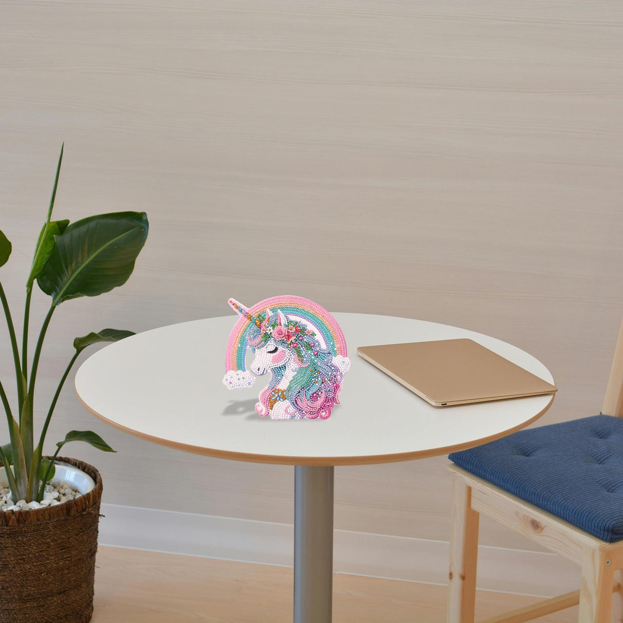 Tabletop Diamond Painting Ornaments Kits, Special Shaped Rhinestone Statues Desk Placement Ornament , 5D Rainbow Unicorn Diamond Art Figurines Sculpture Ornaments Crafts Kits for Adults Beginners Baipisan