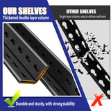 Garage Shelving-3000 lbs 5 Tier Storage Shelves,Adjustable Heavy Duty Metal Shelving Unit and Storage Large Wire Rack,Utility Steel Shelf for Warehouse Industrial Pantry Basement -78"x46"x20",Black JOJUOU