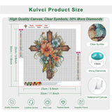 Kulvci Cross Flower Diamond Art Painting Kits for Adults, Diamond Art Kits for Beginners, 5D DIY Full Drill Gem Craft for Home Decor Gift 12x12inch Kulvci