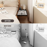 Magheo Bedside Shelf Metal,Bunk Bed Table Shelf for Top Bunk Heavy Duty Clip On Bed Side Table Tray for College Dorm Room,Loft Nightstand Organizer Tray with Removable Cup Holder & Phone Holder(Black) Magheo