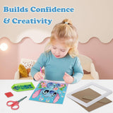 Gearock Diamond Art Kits for Adults Beginners, Small 5D Diamond Painting Kits with Wooden Frame, Easy DIY Cute Big Gem Kits for Cartoon Lovers Halloween Christmas Birthday Gifts, 7x7 Inch Gearock