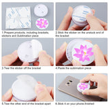 15 Pieces Blank Sublimation Phone Holders Collapsible Tablets and Cell Phones Grip Holder Adhesive Blank Finger Stand Holder with Double-Sided Tape (White) Weewooday