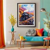 Amz Camel DIY 5D Diamond Art Kits (12 * 16 Inch),Mosaic Diamond Painting, Art for Train, Embroidery Full Drill for Landscape, Art Kits Rhinestone Craft for Home Wall Decor Amz Camel