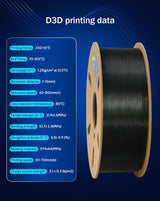 DURAMIC 3D PETG Filament 1.75mm Black, 3D Printing Filament 1kg Spool(2.2lbs), Black Filament 1.75mm Dimensional Accuracy +/- 0.05 mm Non-Tangling Non-Clogging Non-Stringing DURAMIC 3D