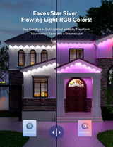 Isablelala Permanent Outdoor Lights, 150ft with 90 RGB LED Lights for Daily and Christmas, Halloween, 49 Scene Modes+DIY for Outdoor Decor, IP66 Waterproof, Compatible with Alexa, Google Assistant Isablelala
