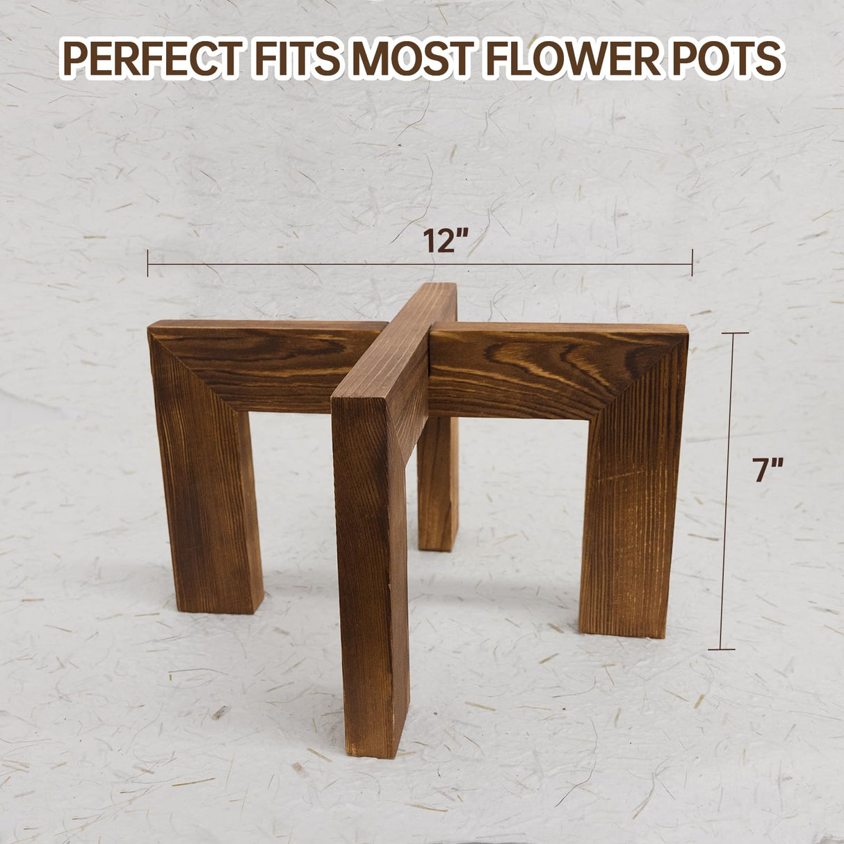 Adnkwolivt Indoor Plant Stand - Wooden Plant Stands Indoor 1 Pack, Floor Flower Pot Holder, Mid Century Planter Stand for Home Decor, Gift for Mothers Day, Plant Lovers, Housewarming Adnkwolivt