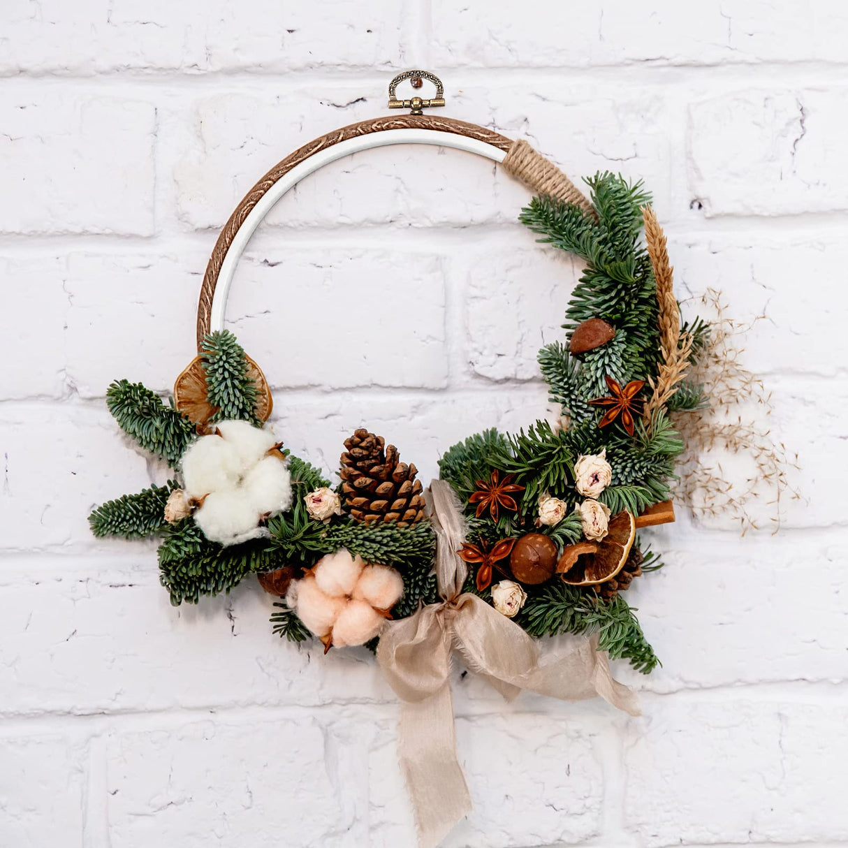 Pllieay 8inch Embroidery Hoop Frame Imitated Wood Embroidery Circle Round Display Frame Ring Cross Stitch Hoops Embroidery Hoops Set for Art Craft Sewing and Hanging, Rug Punch Set Pllieay