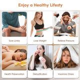 HAOYAYA Far Infrared Saunas with Control Panel and Tempered Glass Door Dry Sauna Bath 800W Low-EMF Home Sauna Spa Canadian Hemlock Wood Indoor Saunas Room Dimensions: 35.24 * 27.56 * 61.61 Inches HAOYAYA